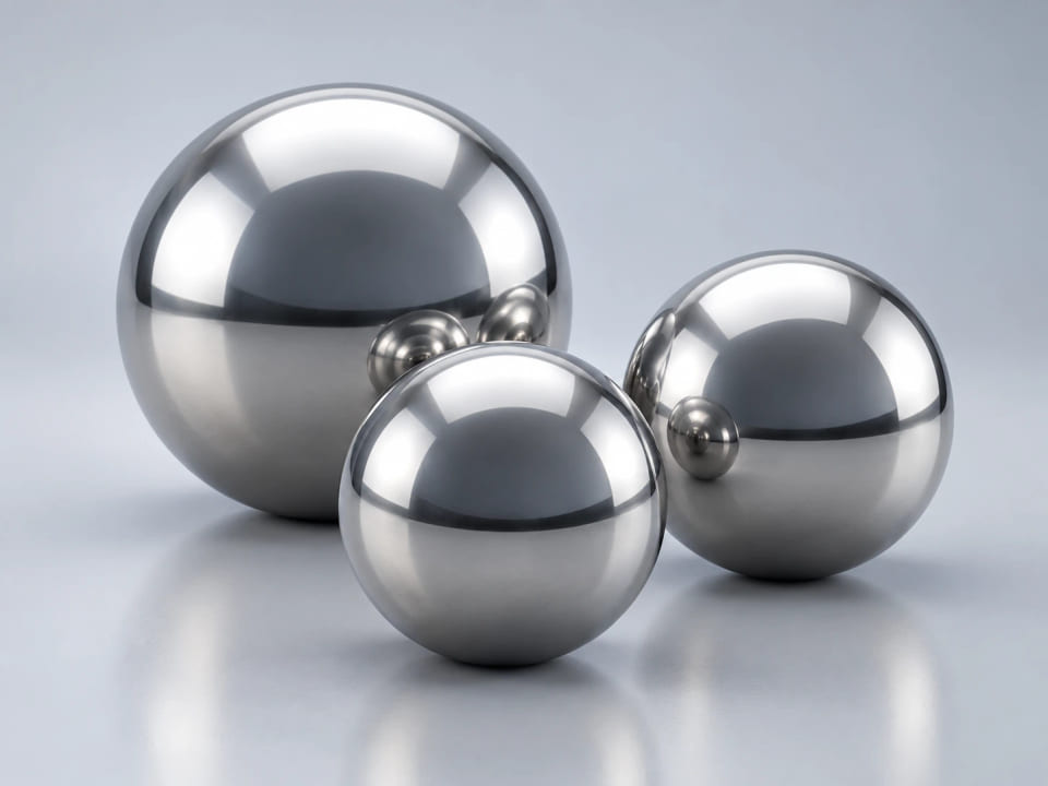 CGI product concept of 316 / 316L stainless balls