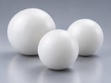 Concepto de producto CGI de bolas de UHMWPE; materiales y geometría ilustrativos