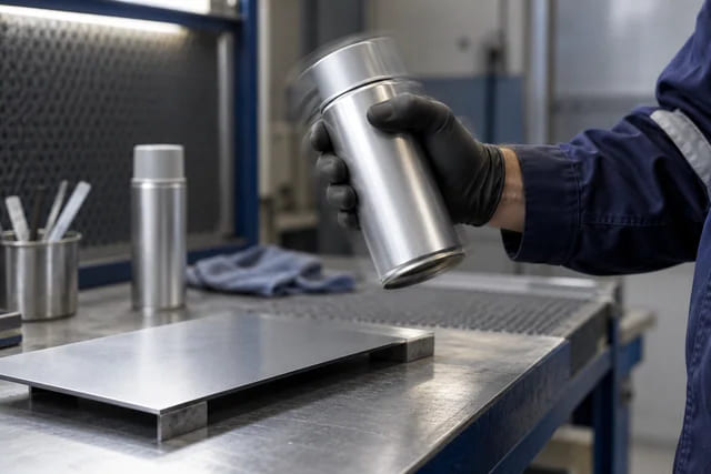 CGI application scene of shaking an aerosol can before coating preparation