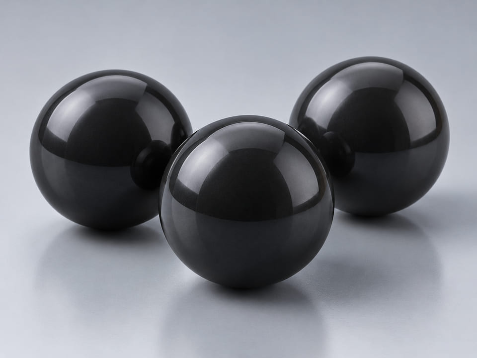 CGI product concept of Silicon Nitride Balls; illustrative material and geometry