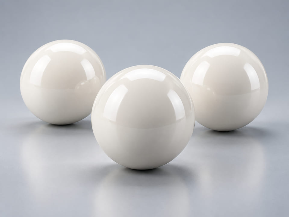 CGI product concept of Zirconia Balls; illustrative material and geometry