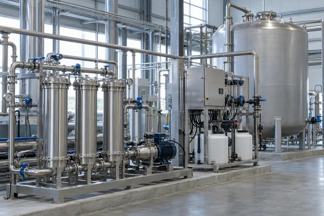 CGI application scene of connected water-treatment equipment and pipework